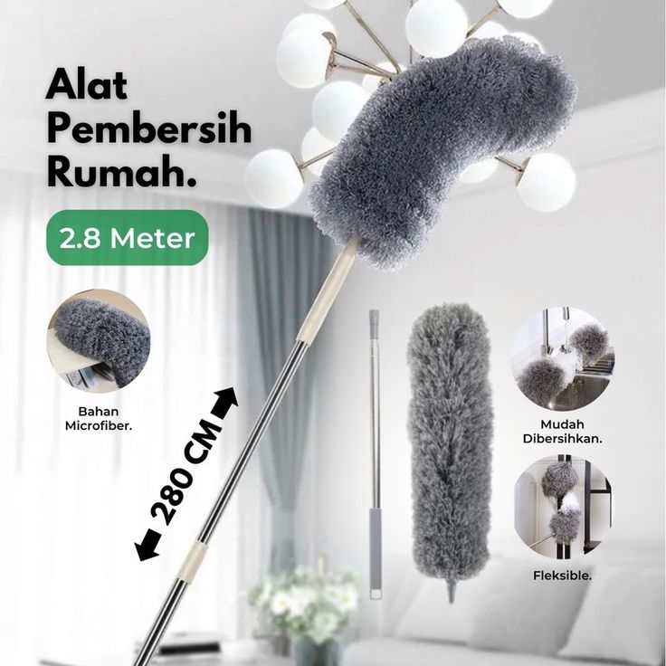 Extendable Microfiber Duster for Home & Car – Washable, Reusable, Telescopic Handle