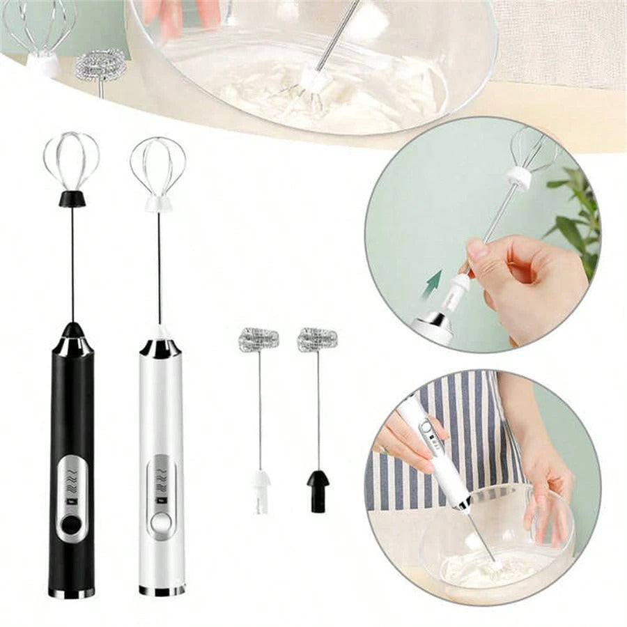 2-in-1 Rechargeable Electric Coffee Beater & Milk Frother | Handheld Foamer for Cappuccino, Latte & More