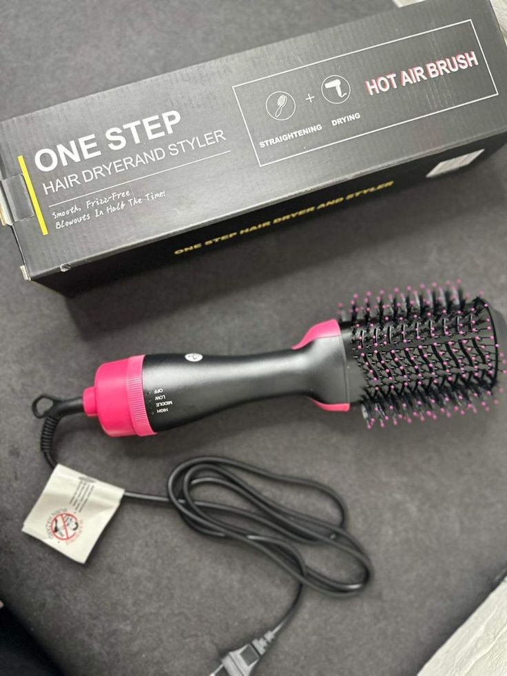 Professional Ionic Hair Dryer Brush & Volumizer – 2-in-1 Hot Air Styler with Enhanced Titanium Barrel