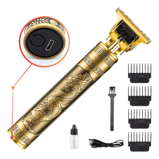 DragonEdge T9 Pro Beard & Hair Trimmer – Zero Gap Blades, Vintage Salon Quality