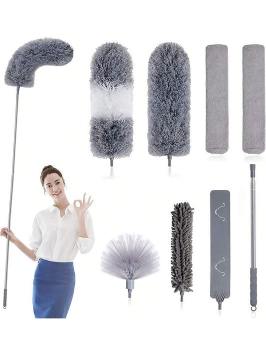 Extendable Microfiber Duster for Home & Car – Washable, Reusable, Telescopic Handle