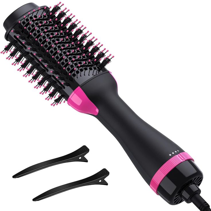 Professional Ionic Hair Dryer Brush & Volumizer – 2-in-1 Hot Air Styler with Enhanced Titanium Barrel