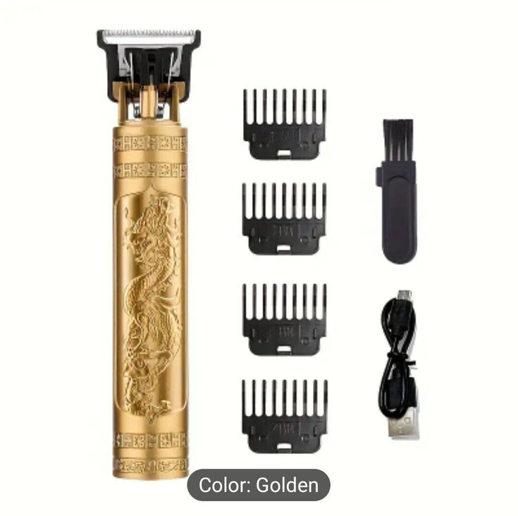 DragonEdge T9 Pro Beard & Hair Trimmer – Zero Gap Blades, Vintage Salon Quality