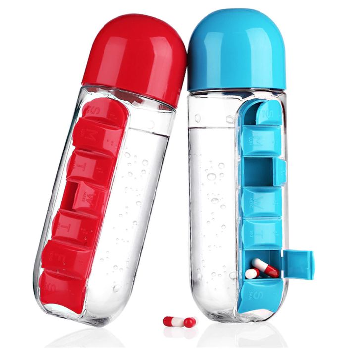 Pill Organizer Water Bottle – 20 oz