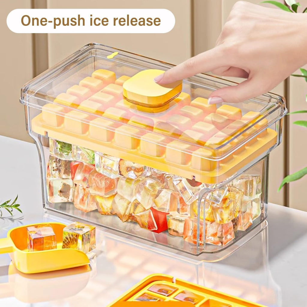 Mini Ice Cube Trays with Lid & Bin | 68-Pcs Small Ice Mold for Whiskey, Coffee, Cocktails | Easy Release, Spill-Proof