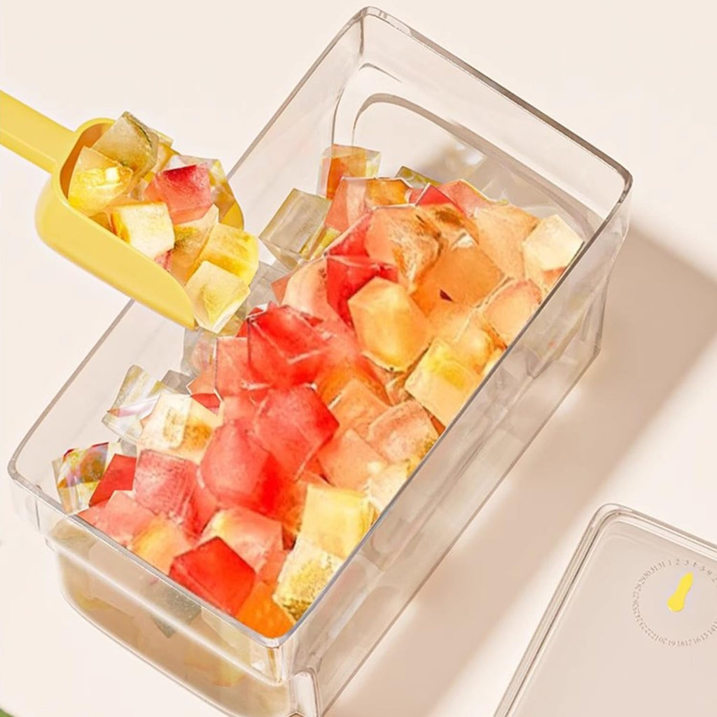 Mini Ice Cube Trays with Lid & Bin | 68-Pcs Small Ice Mold for Whiskey, Coffee, Cocktails | Easy Release, Spill-Proof