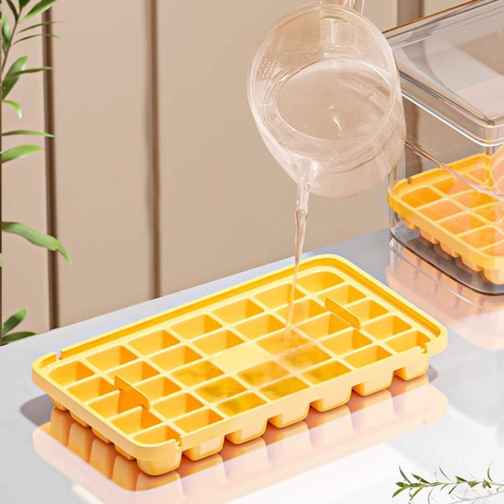 Mini Ice Cube Trays with Lid & Bin | 68-Pcs Small Ice Mold for Whiskey, Coffee, Cocktails | Easy Release, Spill-Proof