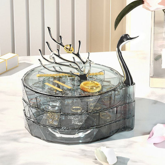 Elegance Swan Crystal Jewelry Organizer
