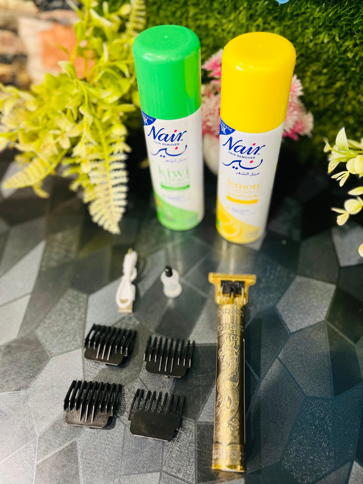 SmoothStyle Grooming Combo – T9 Dragon Trimmer + Nair Hair Removal Spray (2 Flavors)