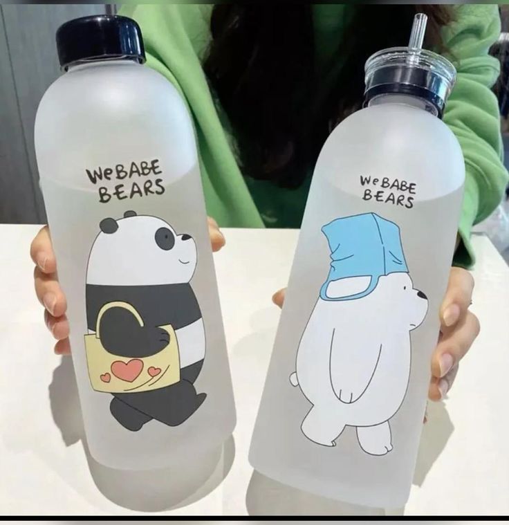 WeBabe Bears Frosted Hydration Bottle (Panda & Polar Bear Edition)